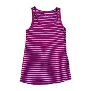 Women's Old Navy Tank Top, Striped, Pink & White, Size Medium